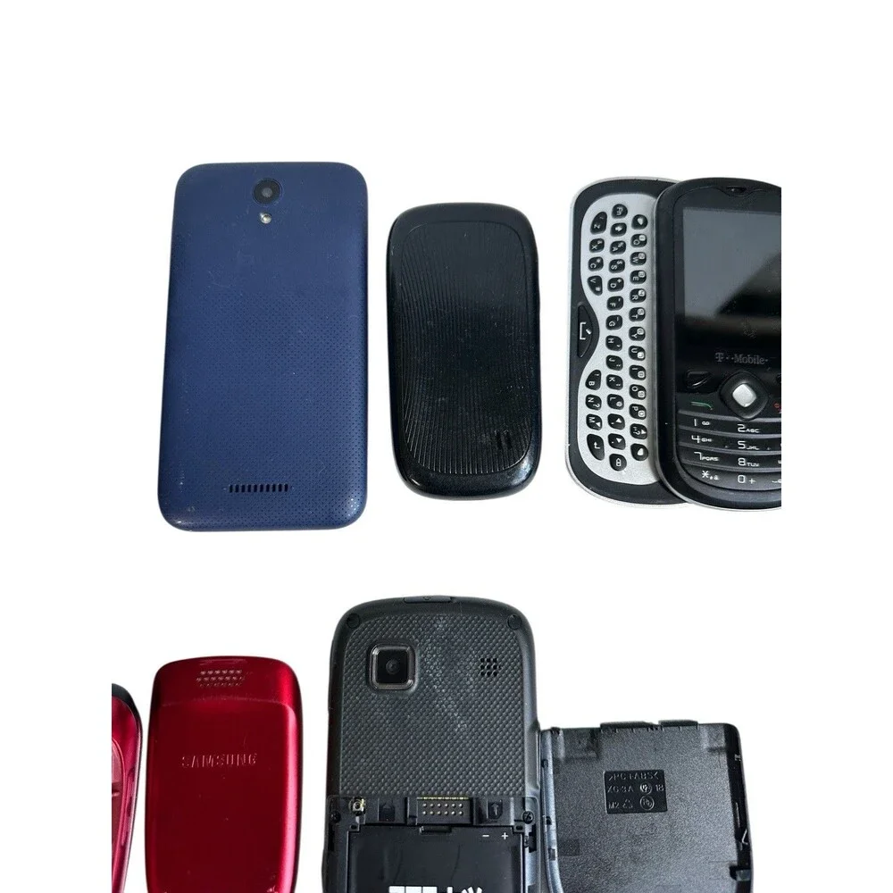 Lot of 13 Vintage Cell Phones Mixed Lot Samsung Nokia, Alcatel ZTE BLU, Sidekick